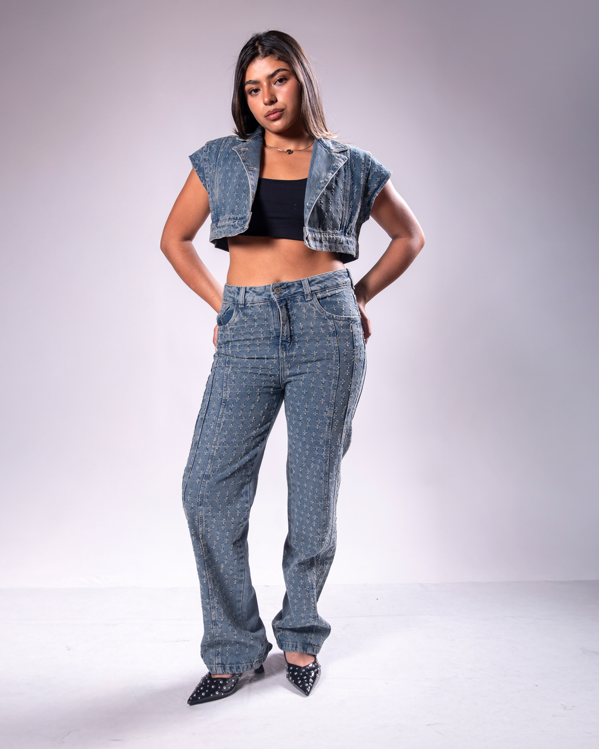 Set Denim Palazzo Polilla