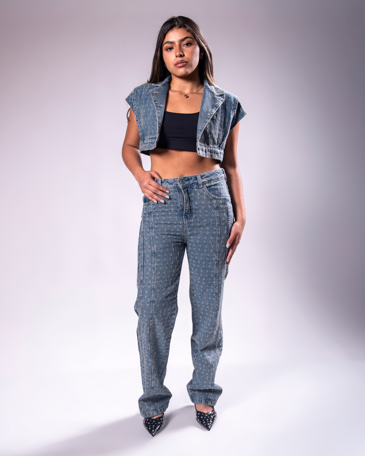Set Denim Palazzo Polilla