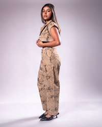 Set Denim Baggy Estampado Sobrepuesto