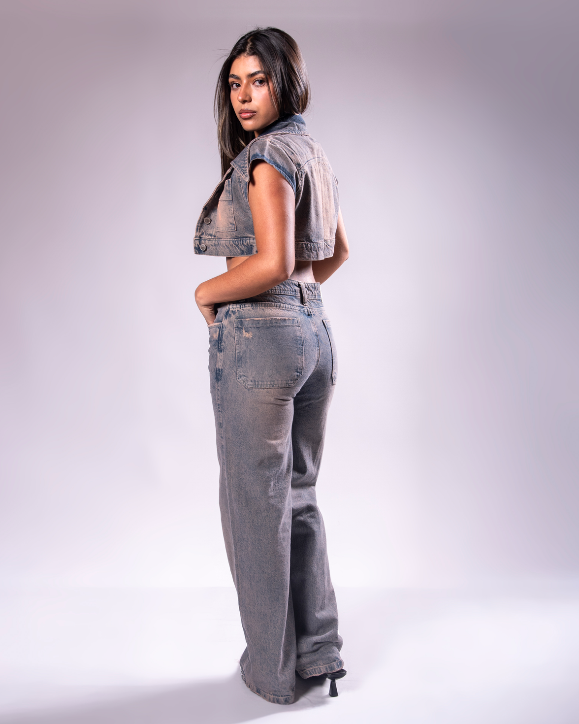 Set Denim Palazzo Petroleo