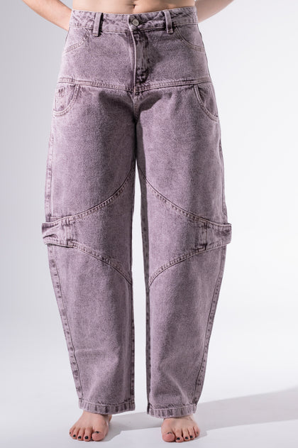 Jean Baggy trenza morado