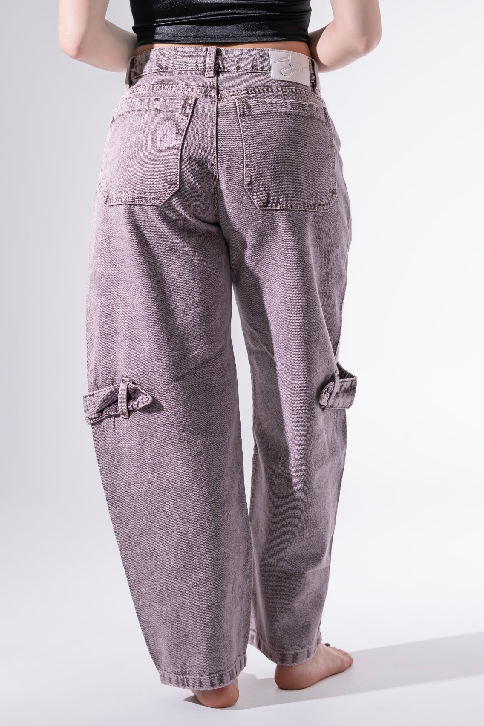 Jean Baggy trenza morado