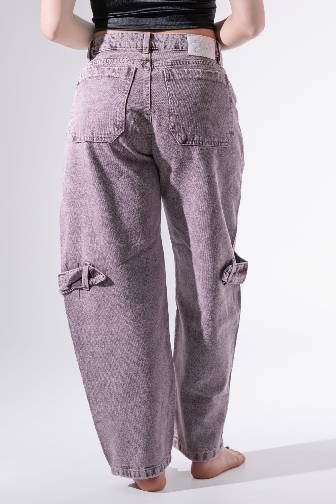 Jean Baggy trenza morado