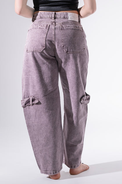 Jean Baggy trenza morado
