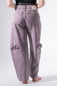 Jean Baggy trenza morado