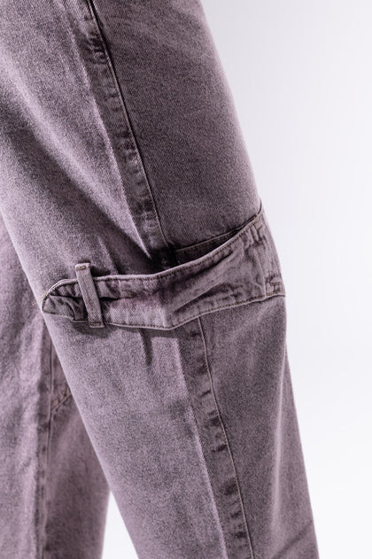 Jean Baggy trenza morado