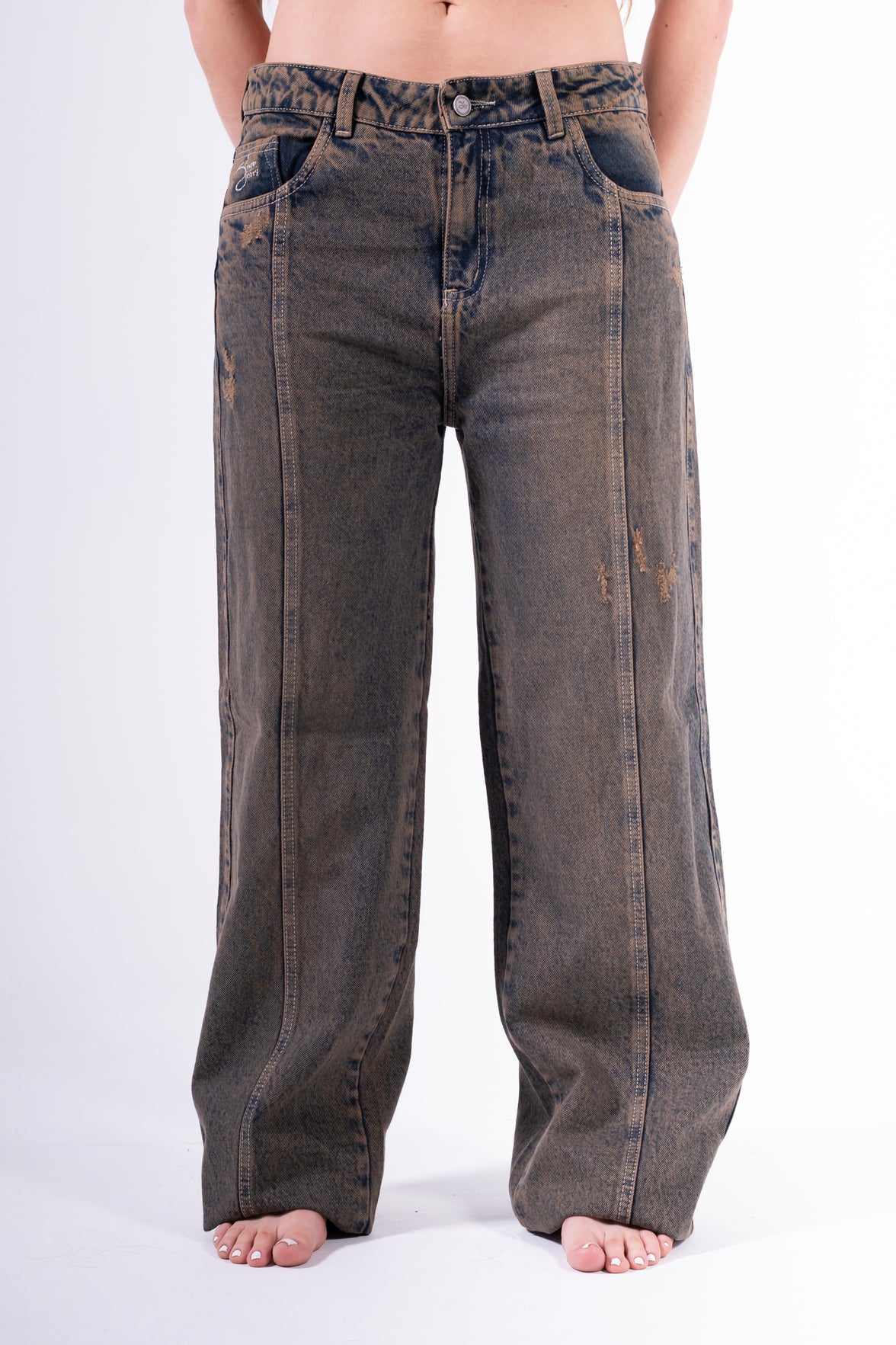 conjunto Palazzo Degrade azul anaranjado