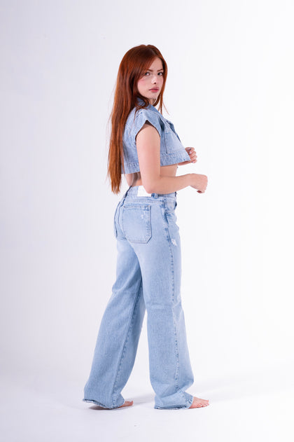 conjunto Palazzo Desgastado Azul claro