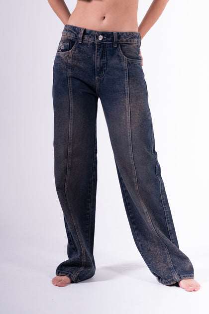 Conjunto Palazzo Chispeado Azul Oscuro