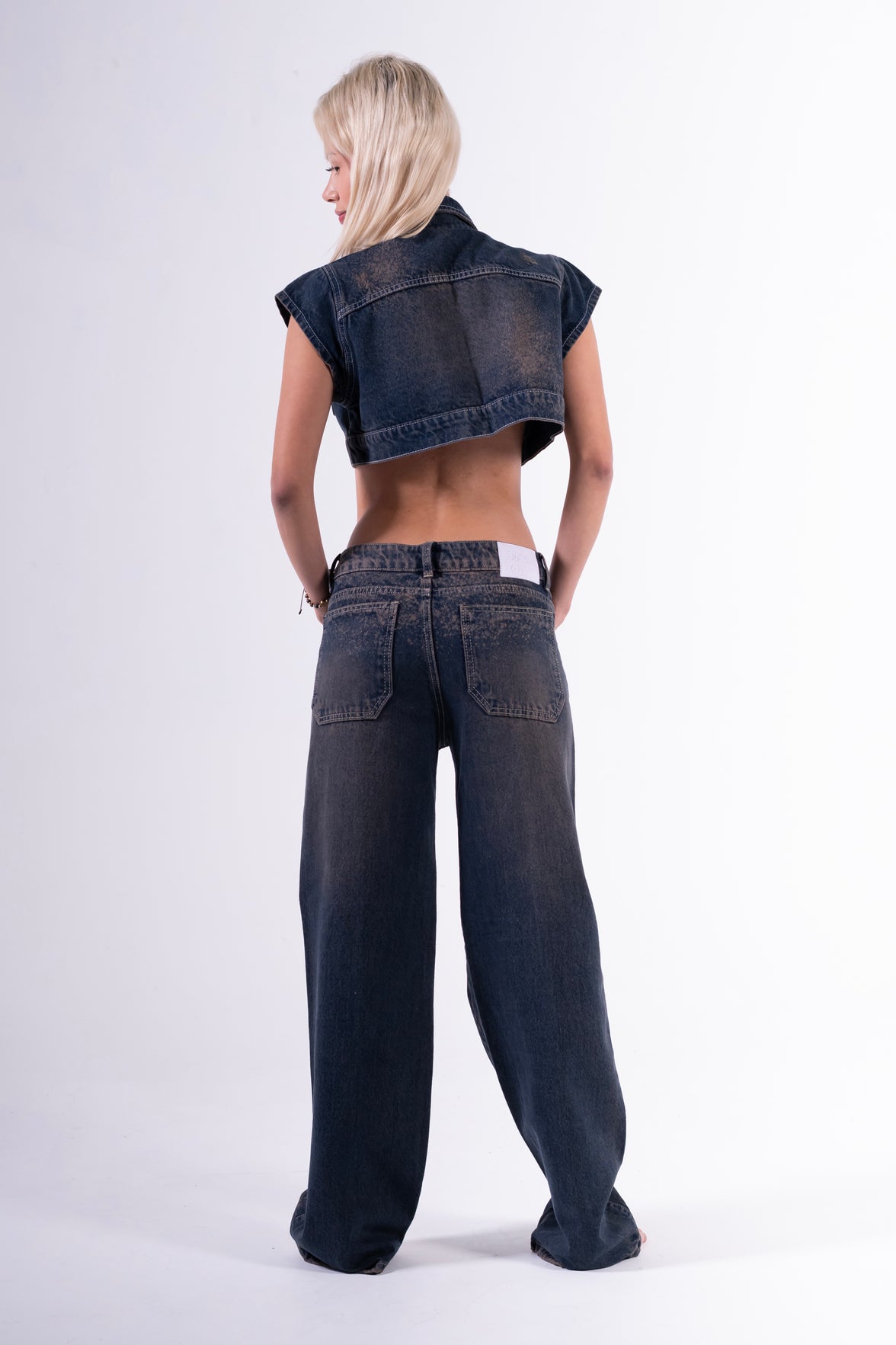 Conjunto Palazzo Chispeado Azul Oscuro