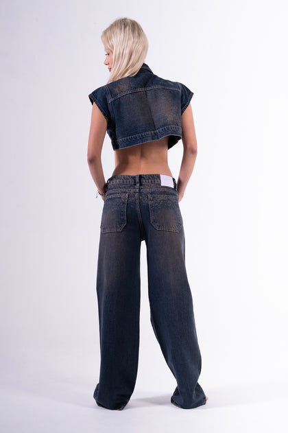 Conjunto Palazzo Chispeado Azul Oscuro