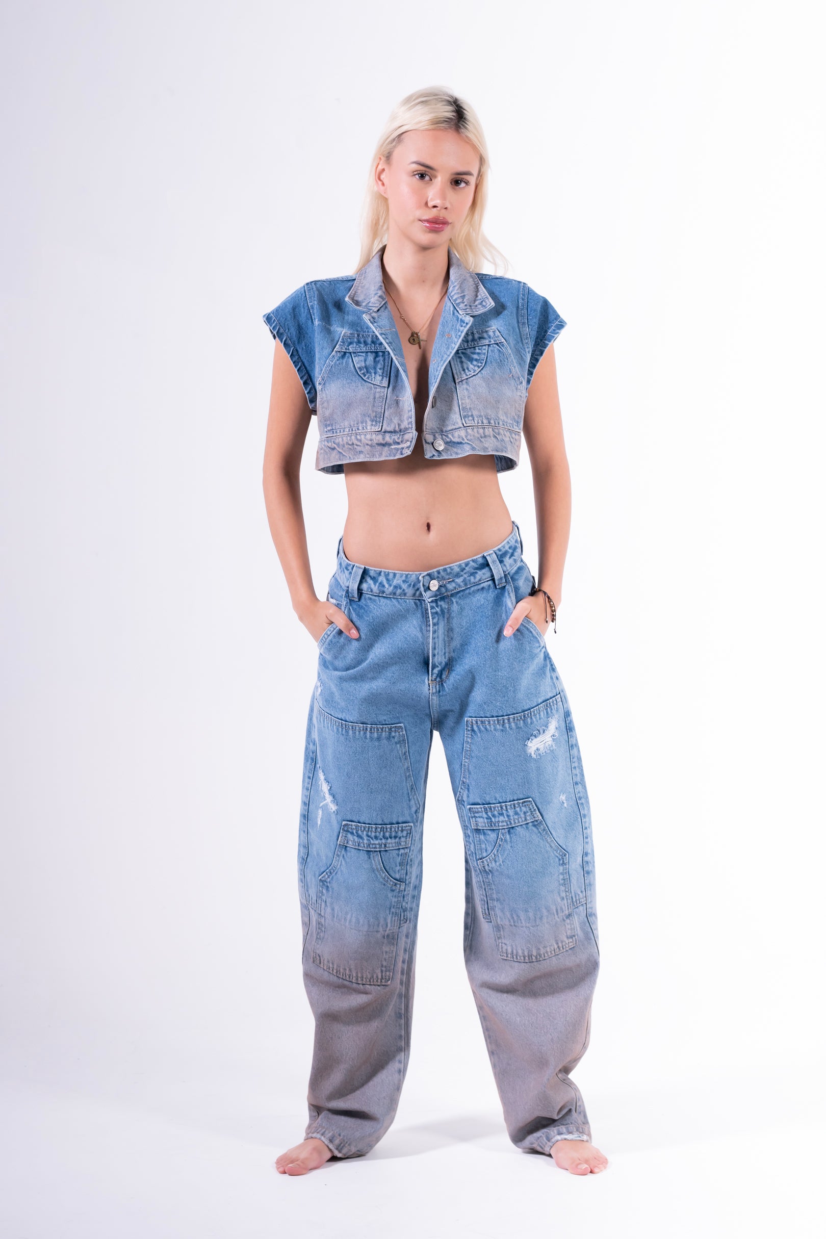 Conjunto Baggy Engrasado Azul Claro