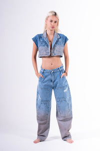 Conjunto Baggy Engrasado Azul Claro