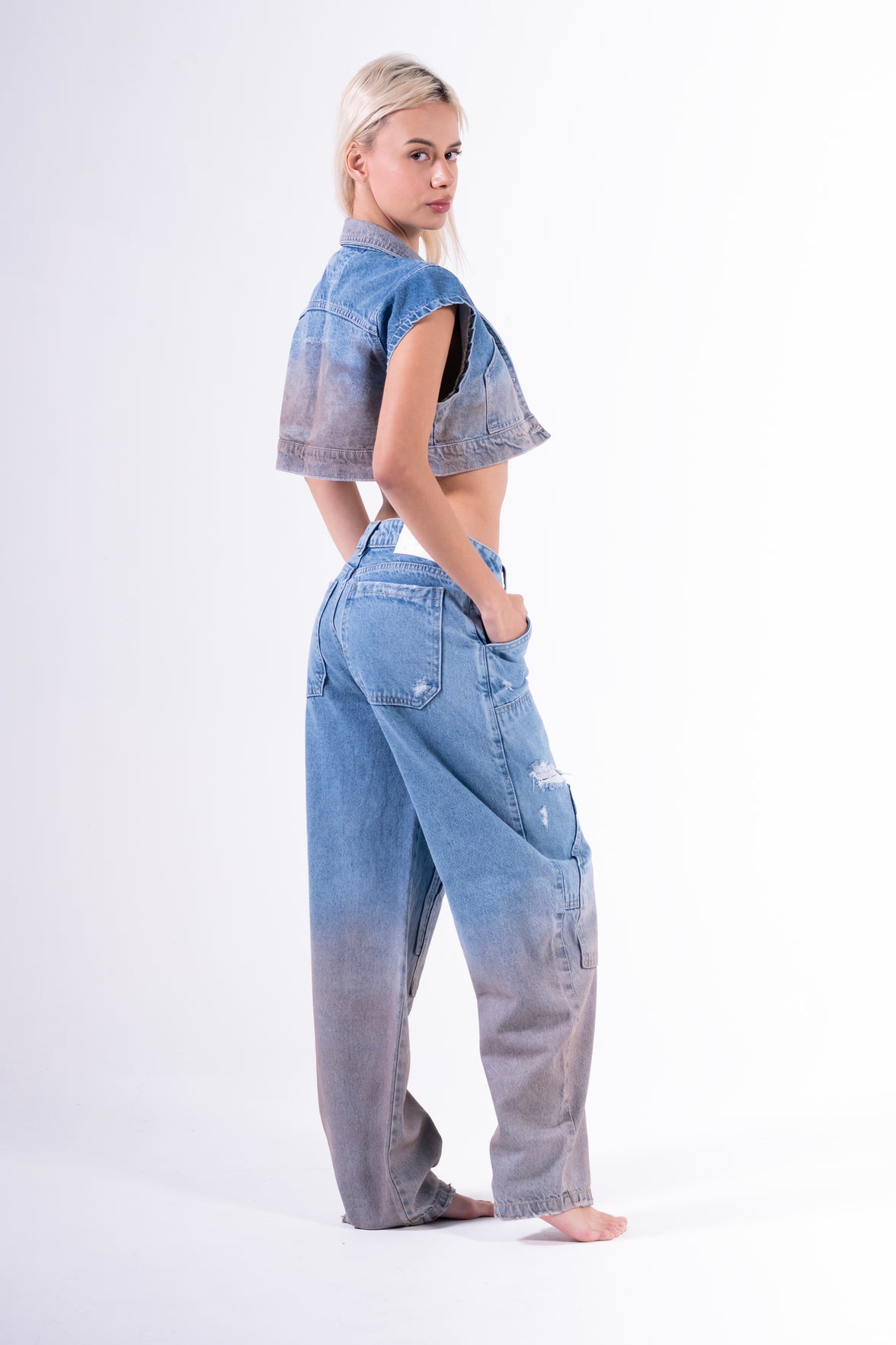 Conjunto Baggy Engrasado Azul Claro