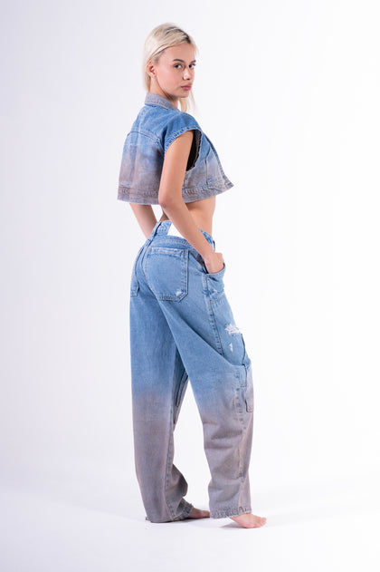 Conjunto Baggy Engrasado Azul Claro