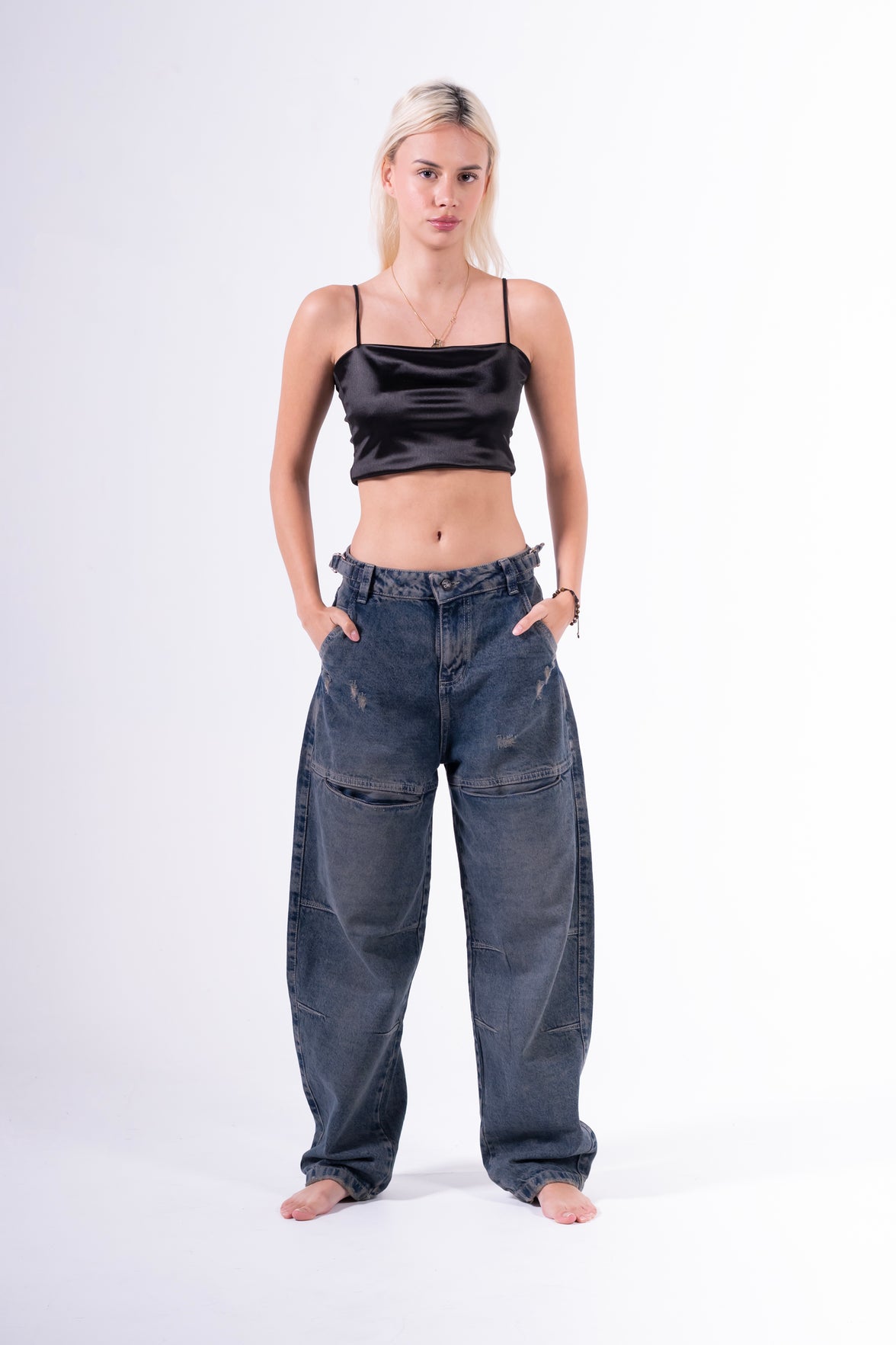 Jean Baggy sobrebolsillo Azul oscuro