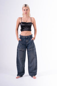 Jean Baggy sobrebolsillo Azul oscuro