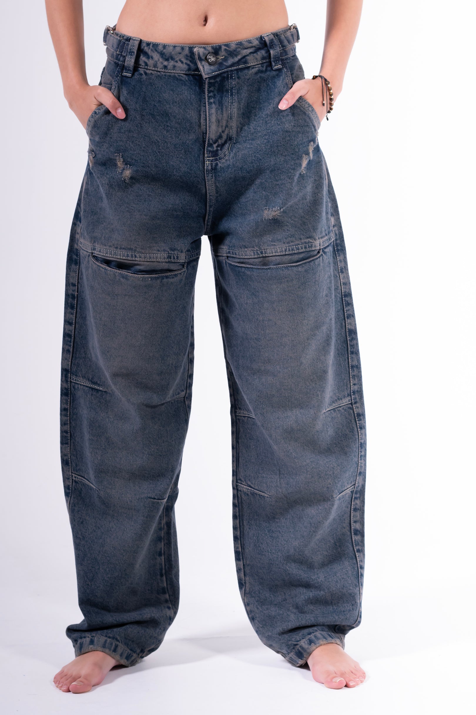 Jean Baggy sobrebolsillo Azul oscuro