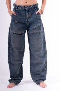 Jean Baggy sobrebolsillo Azul oscuro