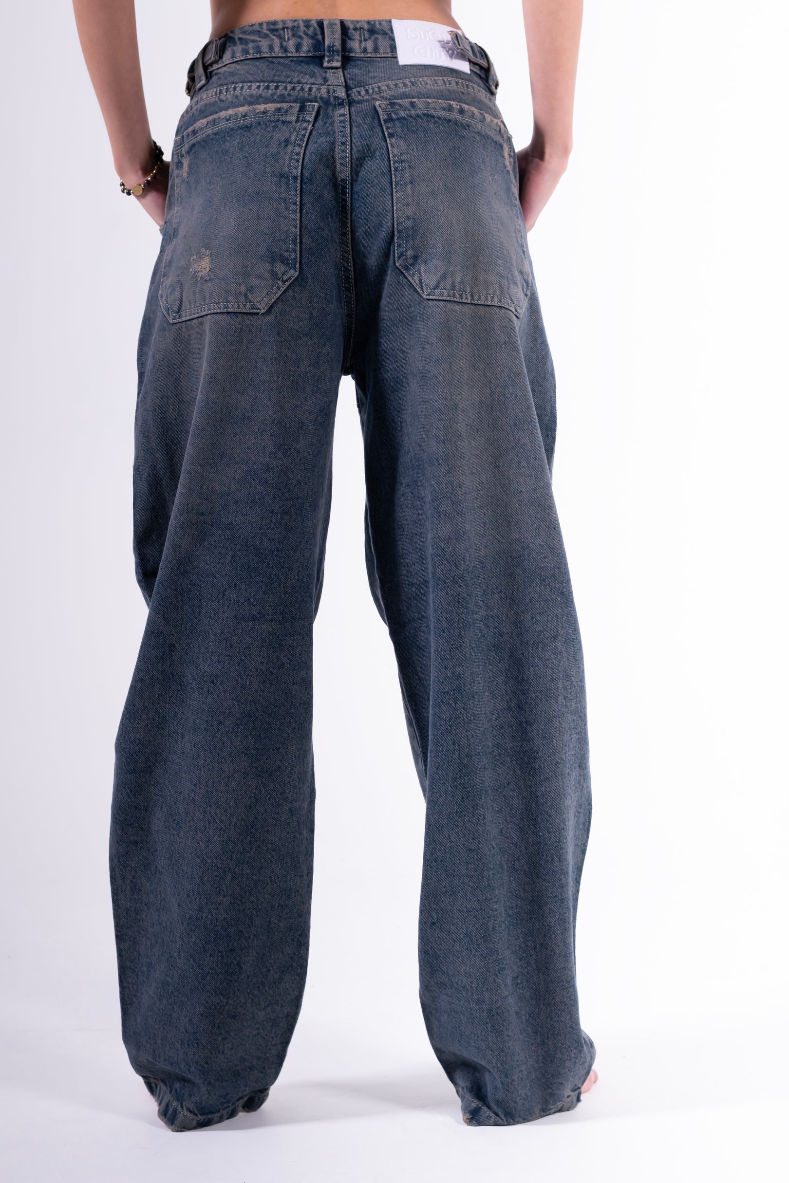 Jean Baggy sobrebolsillo Azul oscuro