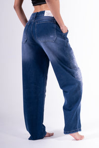 Jean Baggy sobrebolsillo chispeado morado