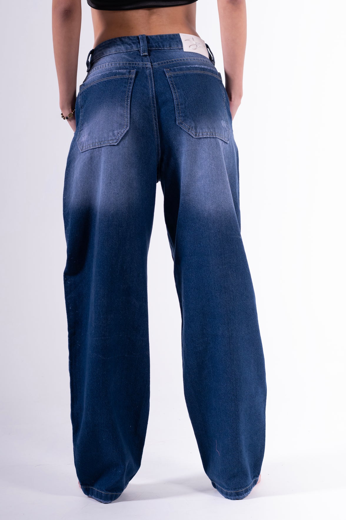 Jean Baggy sobrebolsillo chispeado morado