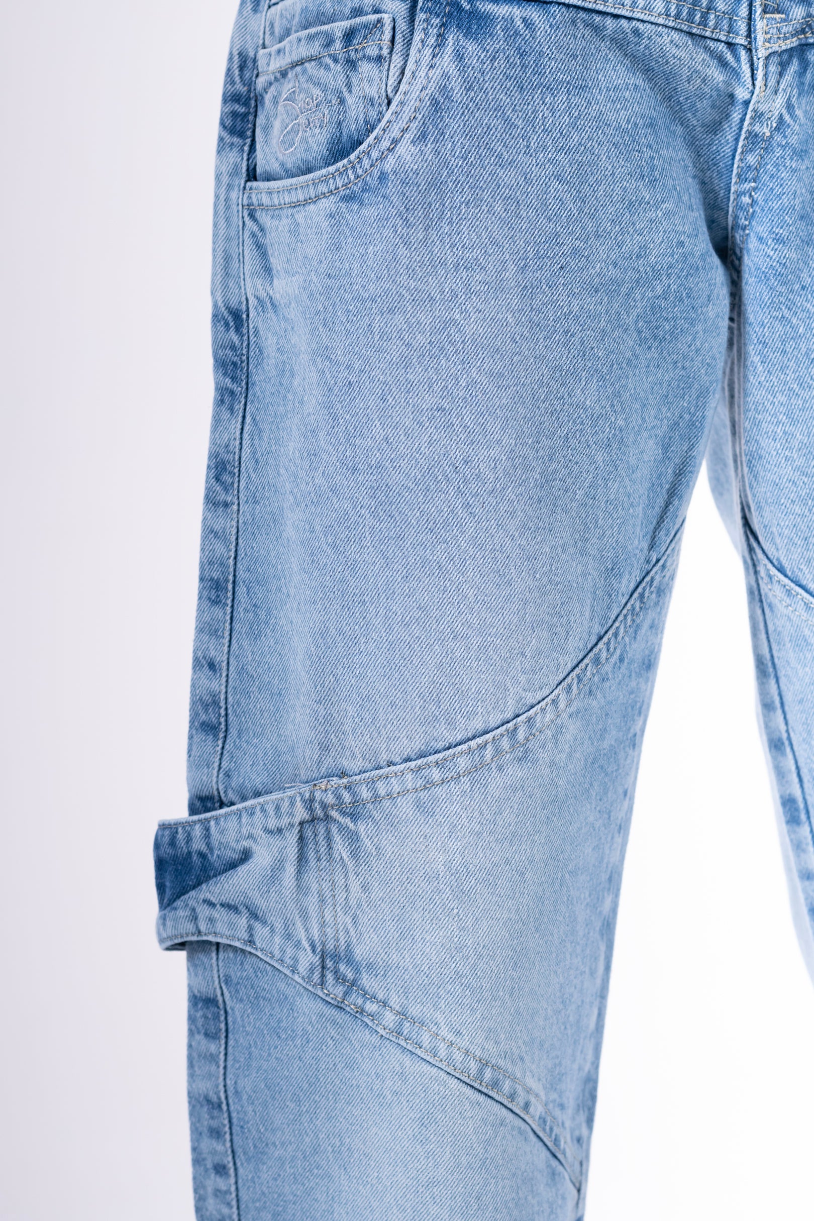 Jean baggy trenza azul