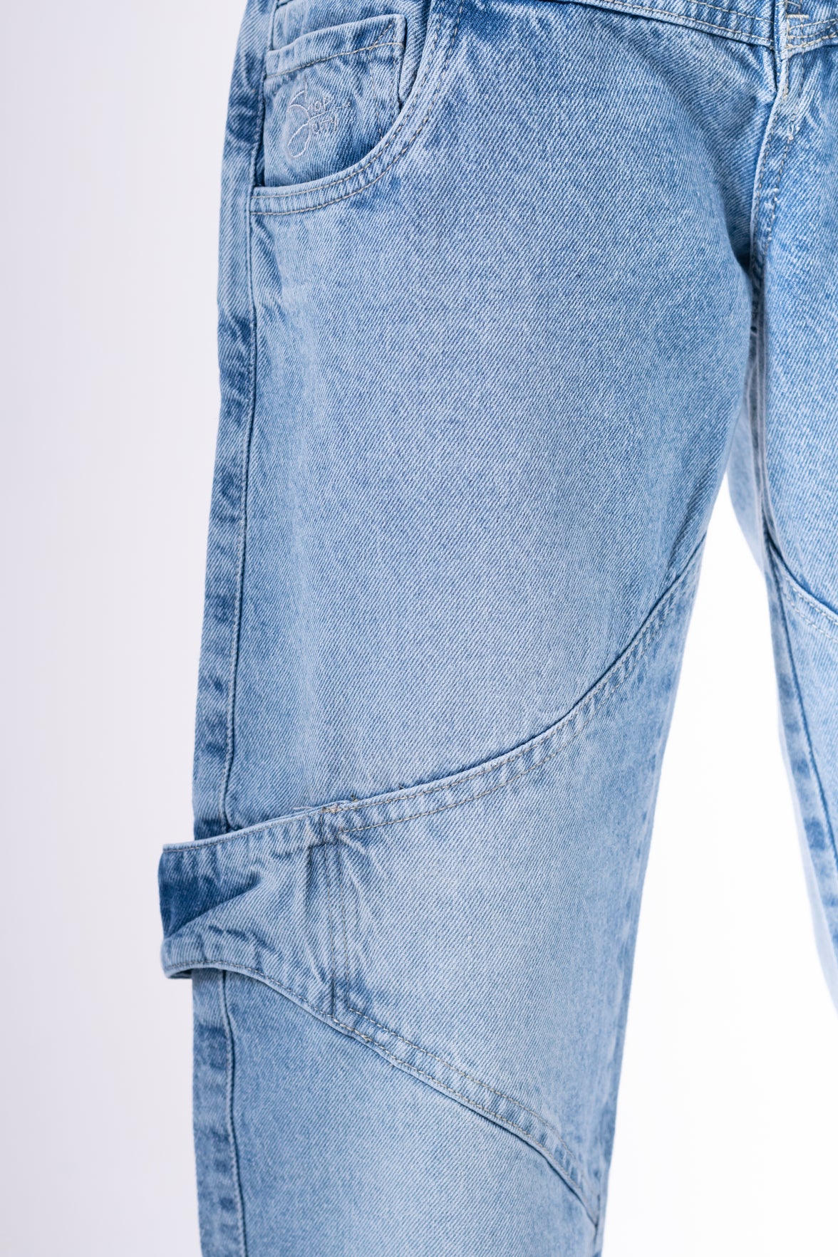 Jean baggy trenza azul