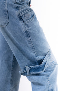 Jean baggy trenza azul