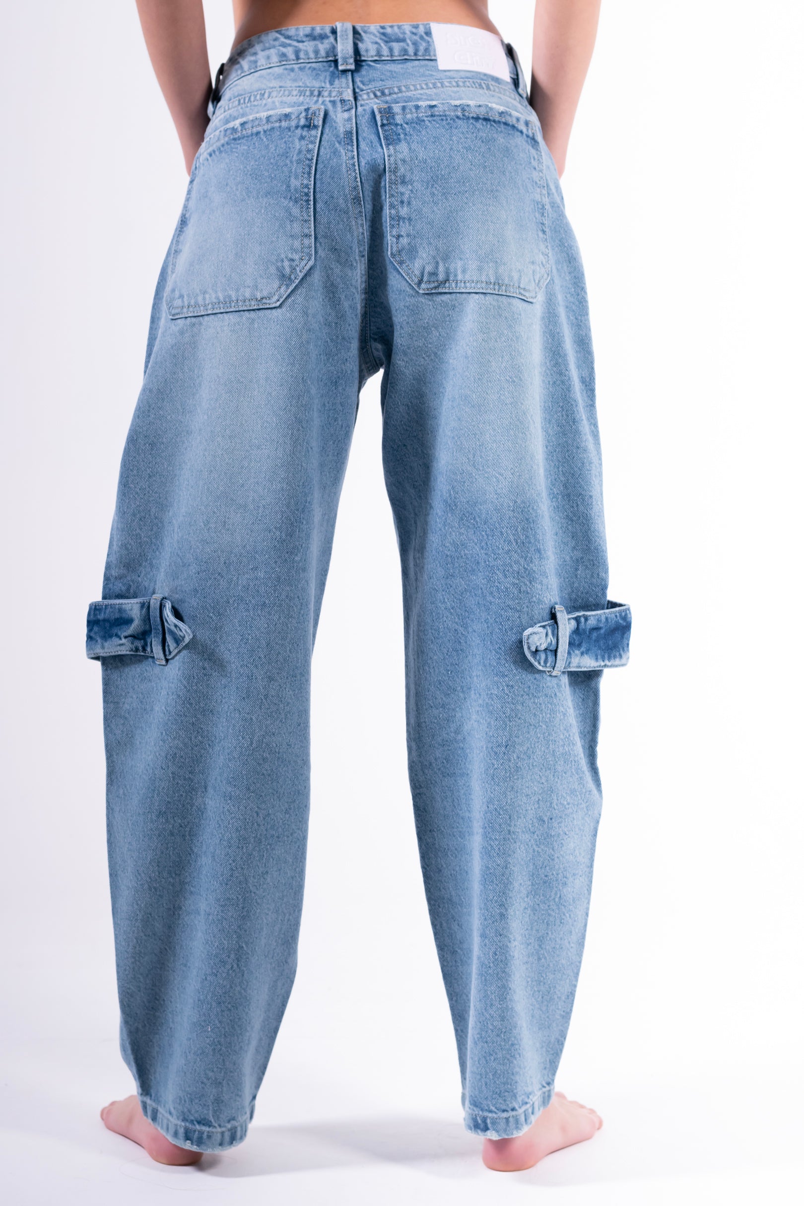 Jean baggy trenza azul