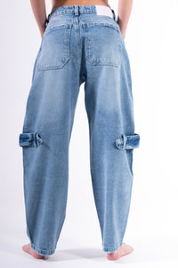 Jean baggy trenza azul