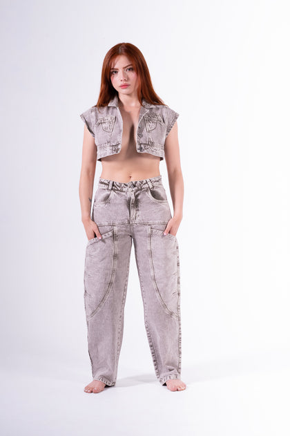Conjunto Baggy Sobrepuesto Cenizo