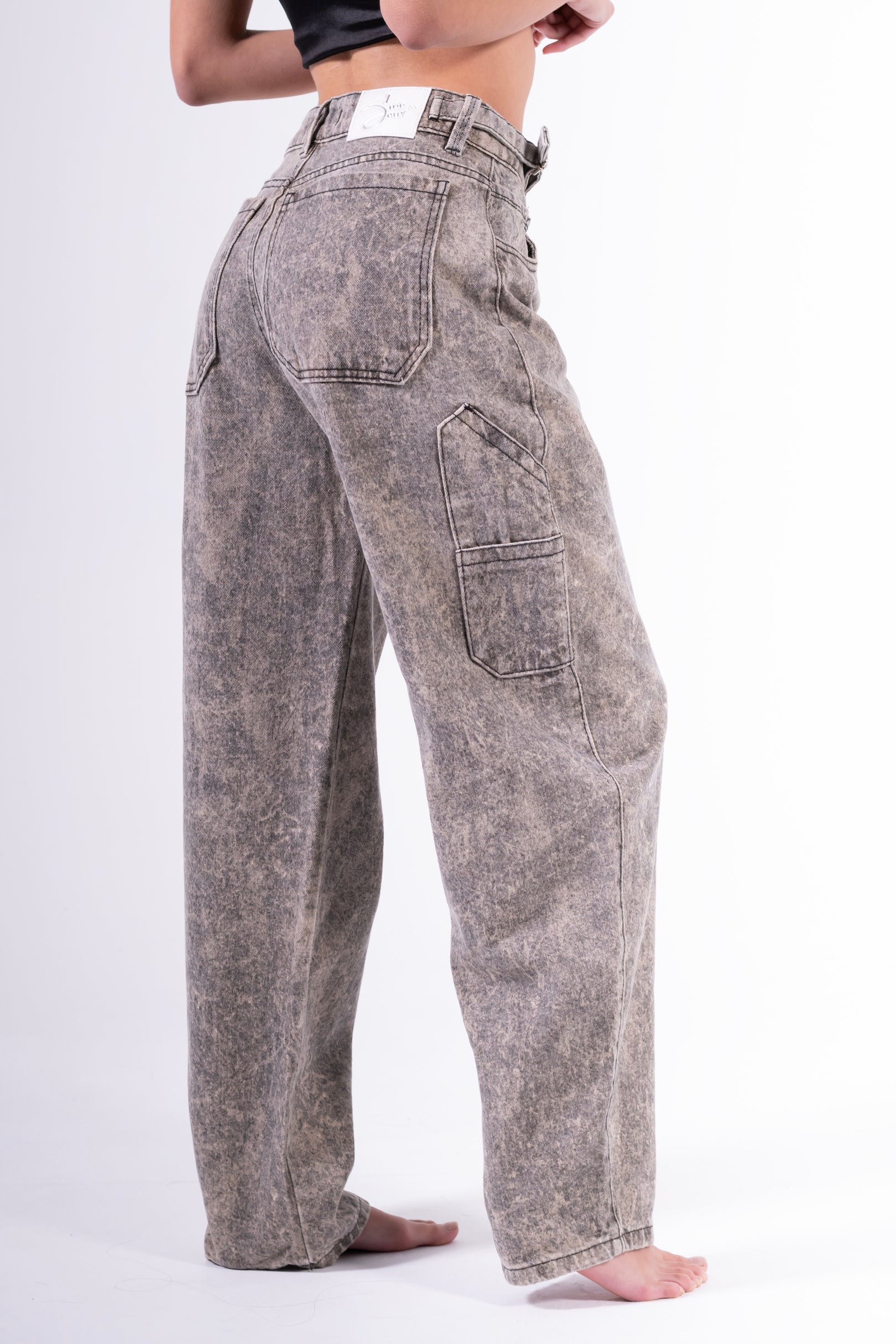 Jean baggy estampado cenizo