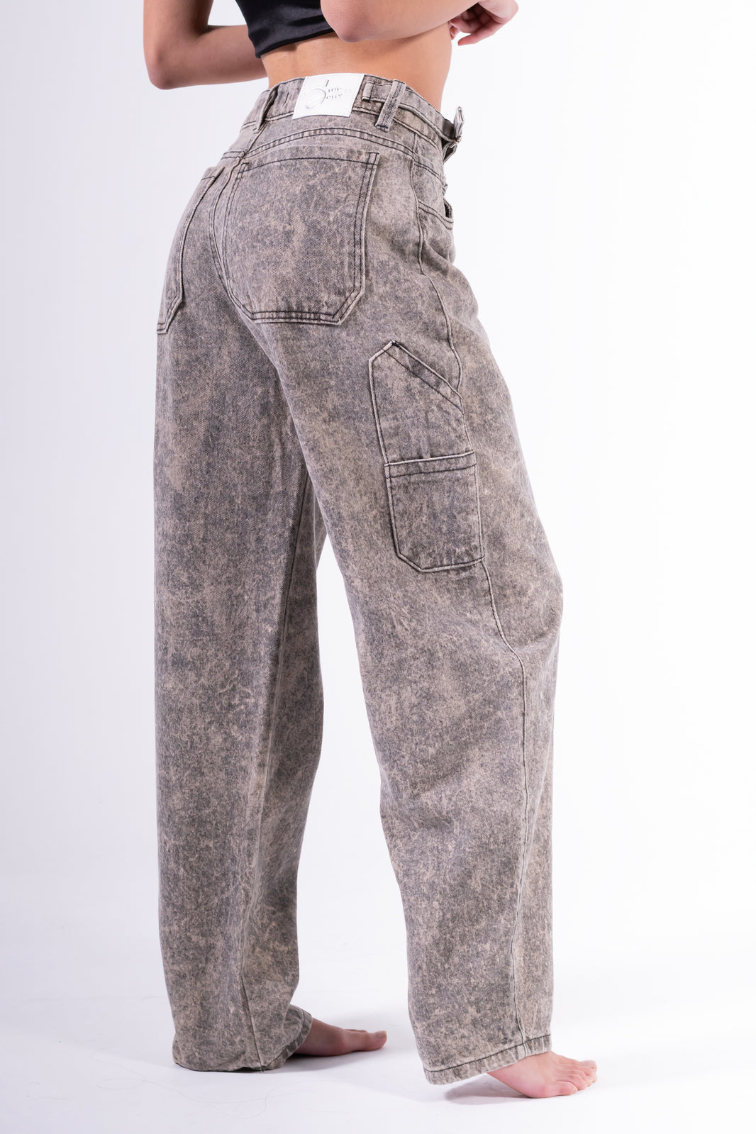 Jean baggy estampado cenizo