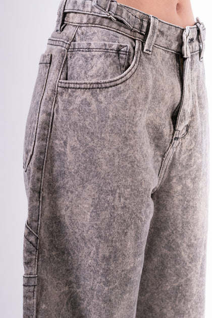 Jean baggy estampado cenizo
