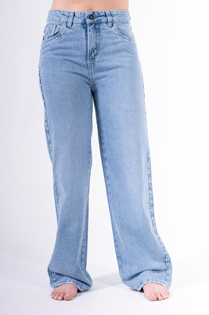 Jean palazzo perlas azul