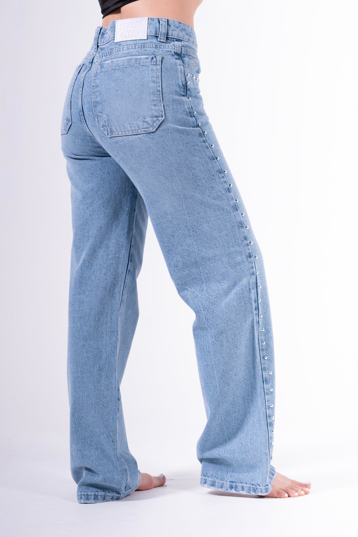 Jean palazzo perlas azul