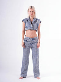 Conjunto Palazzo Laser Azul Claro